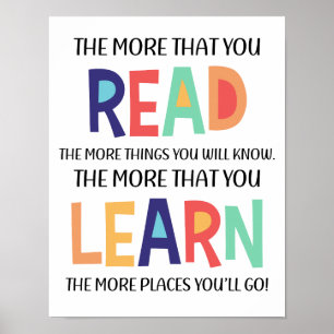 Affiche Plus Vous Lisez L'Affiche Boho De La Salle Des Enf