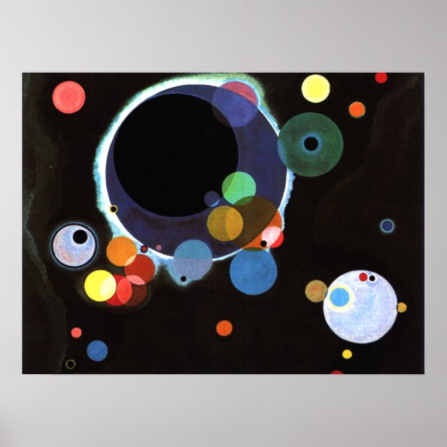 Affiche Plusieurs cercles, art abstrait de Kandinsky, (Devant)