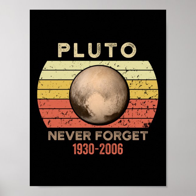 Affiche pluto jamais oublier, eris, lune, astronomie, astr (Devant)