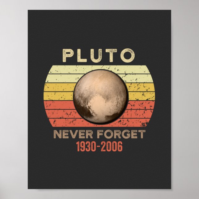 Affiche pluto jamais oublier, eris, lune, astronomie, astr (Devant)