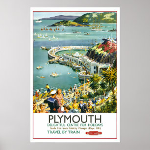 Affiche Plymouth Devon Royaume-Uni Grande-Bretagne Voyage 