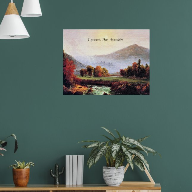 Affiche Plymouth New Hampshire, peinture d'art, (Salon 1)
