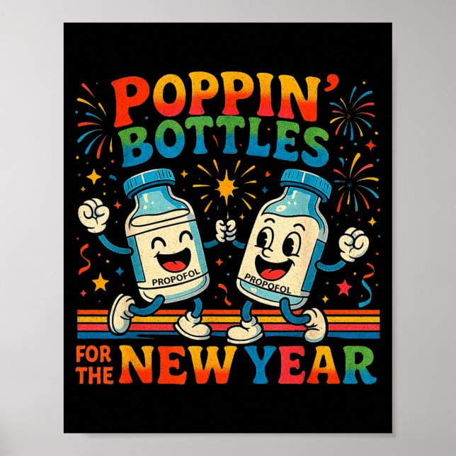 Affiche Pn’ Bottles For The New Year Funny Nurse Medical G (Devant)