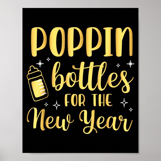 Affiche Pn Bottles For The New Year Pregnancy Announcement (Devant)