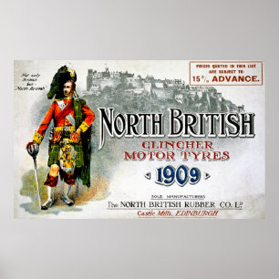 Affiche Pneus britanniques du nord de moteur d'enclume -