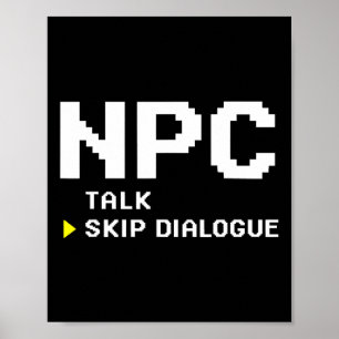 Affiche PNJ Personnage Non Joueur Sauter Dialogue Joueur