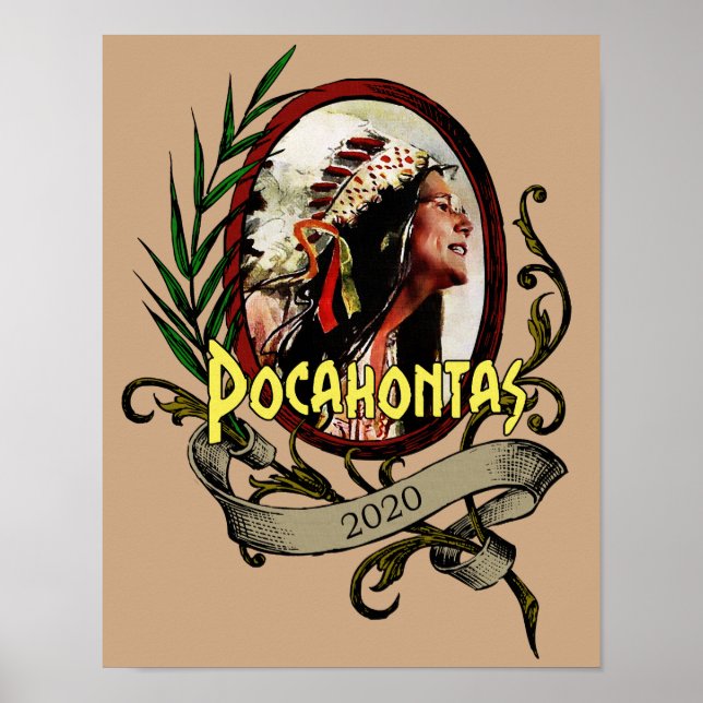 Affiche Pocahontas Elizabeth Warren Élection 2020 (Devant)