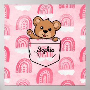 Affiche Poche animal personnalisé Ours en peluche