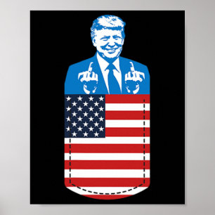 Affiche Poche Doigt du Milieu Trump Élection 2020 États-Un