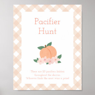 Affiche Poche douce   Jeu de Baby shower de chasse pacifiq