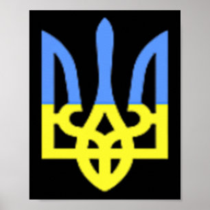 Affiche Poche Drapeau Ukrainien Bleu Et Jaune Herbe D'Ukra