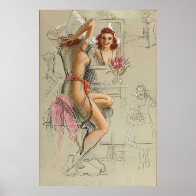 Affiche Poche vintage pour fille (Devant)