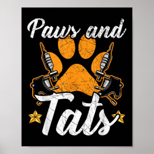 Affiche Poches Et Tats Encaissant Tatoueur Tatouant Chien 