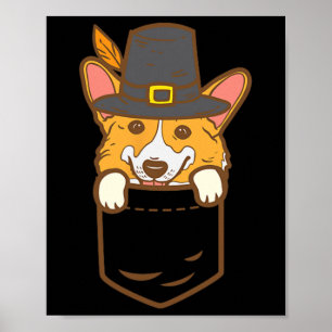 Affiche Pocket Pilgrim Welsh Corgi Amoureux des chiens Cut