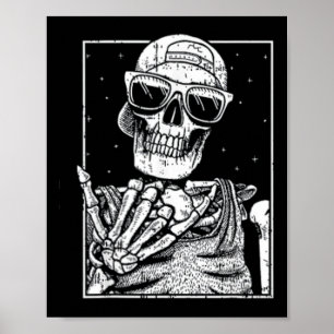 Affiche Pocket Skeleton Rockhand Halloween Cool Music Rock