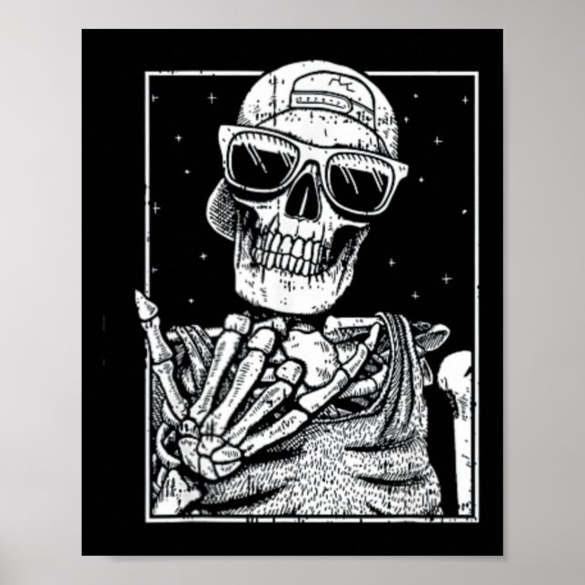 Affiche Pocket Skeleton Rockhand Halloween Cool Music Rock (Devant)