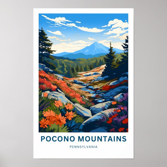 Affiche Pocono Mountains Pennsylvania Travel Print (Devant)