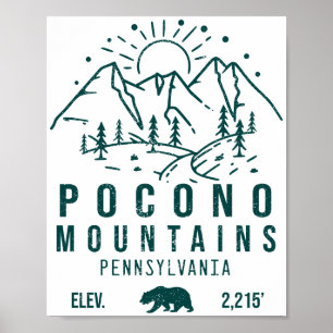 Affiche Poconos Retro Pennsylvania Mountains 60s