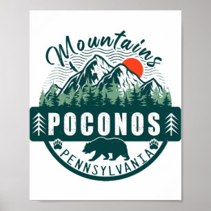 Affiche Poconos Retro Pennsylvania Mountains 60s