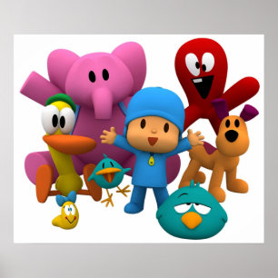 Affiche pocoyo and friends are smile Tshirt  mask and stic