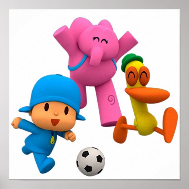 Affiche pocoyo jouer au football (Devant)