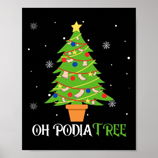 Affiche Podiatry Christmas Tree Podiatrist Foot Medical Is (Devant)