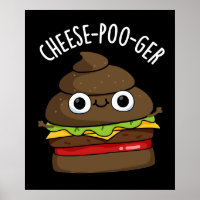 Poêle à fromage Funny Poop Pun à crosse foncé BG