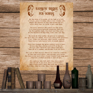 Affiche Poem Rainbow Bridge pour les chevaux Sympathie