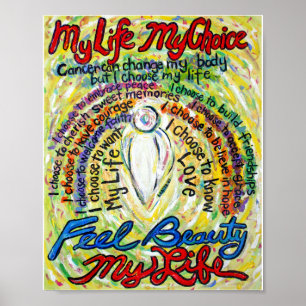 Affiche Poème Cancer Peinture Ange Blanc Poème Imprimantes