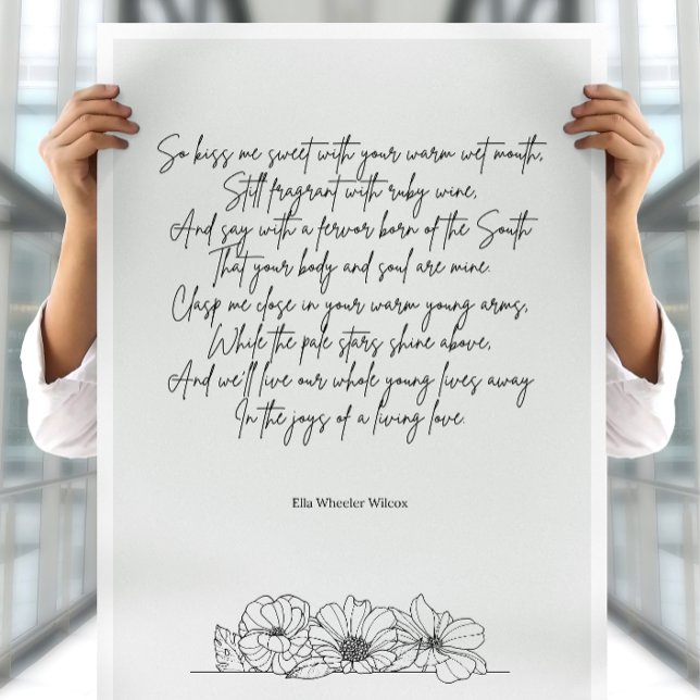 Affiche Poème d'amour romantique d'Ella Wheeler Wilcox (Créateur téléchargé)