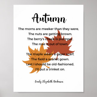 Affiche Poème d'automne d'Emily Elizabeth Dickinson