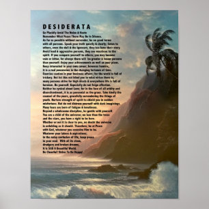 Affiche Poème de desiderata par conception tropicale