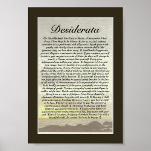 Affiche Poème de DESIDERATA par Ehrmann maximum