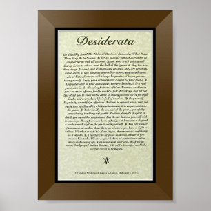 Affiche Poème de DESIDERATA par Ehrmann maximum