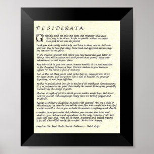 Affiche Poème de DESIDERATA par Ehrmann maximum