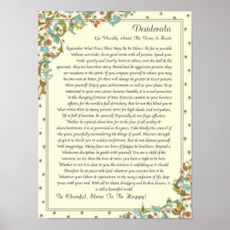 Affiche Poème de Desiderata par Max Ehrmann