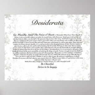 Affiche Poème de Desiderata sur fond d'écran d'antiquité