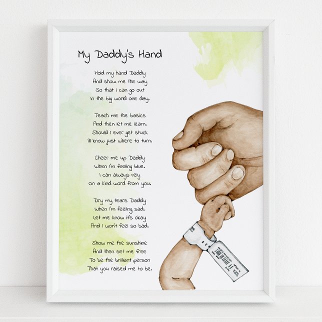Affiche Poème de Garde-Main Papa Cadeau Papa (Créateur téléchargé)