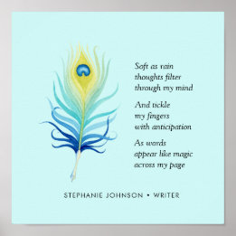 Affiche Poème de motivation pour les écrivains Peacock Qui