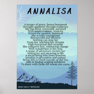 Affiche Poème de nom "Annalisa"