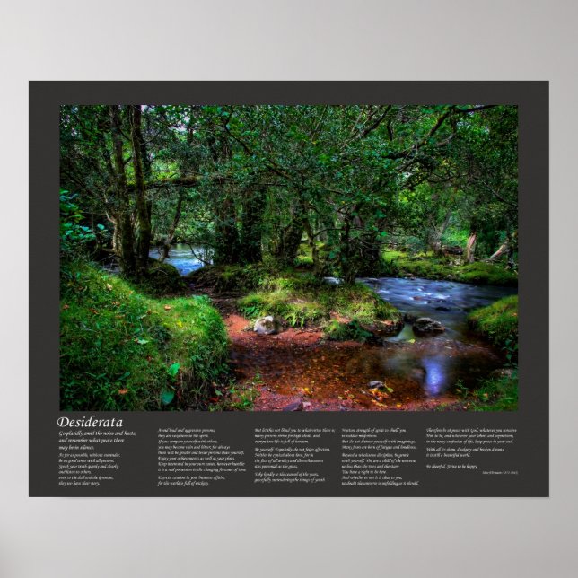 Affiche Poème Desiderata - Déverse Tranquillement La Riviè (Devant)