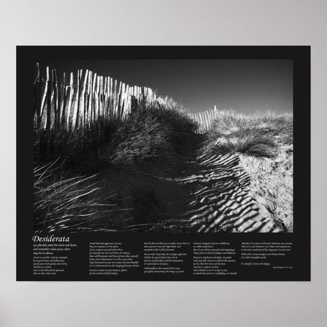Affiche Poème Desiderata - Escrime Dans Les Dunes, Art (Devant)