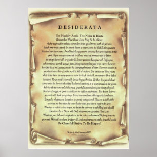 Affiche Poème Desiderata par Max Ehrmann Antique Scroll