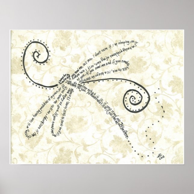 Affiche Poème en forme de libellule (Devant)