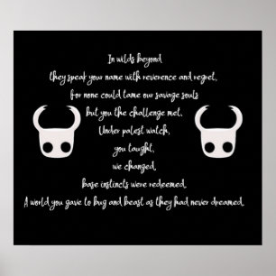 Affiche Poème Hollow Knight