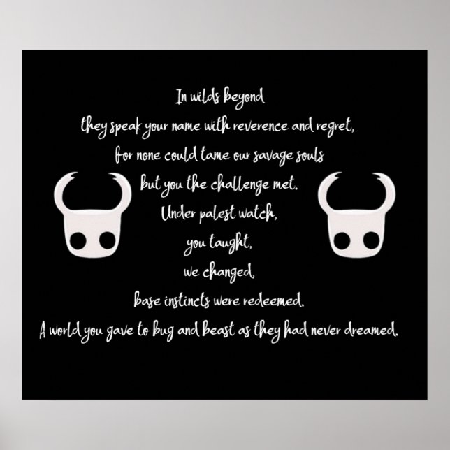 Affiche Poème Hollow Knight (Devant)