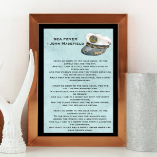 Affiche Poème Masefield Fièvre de mer  
