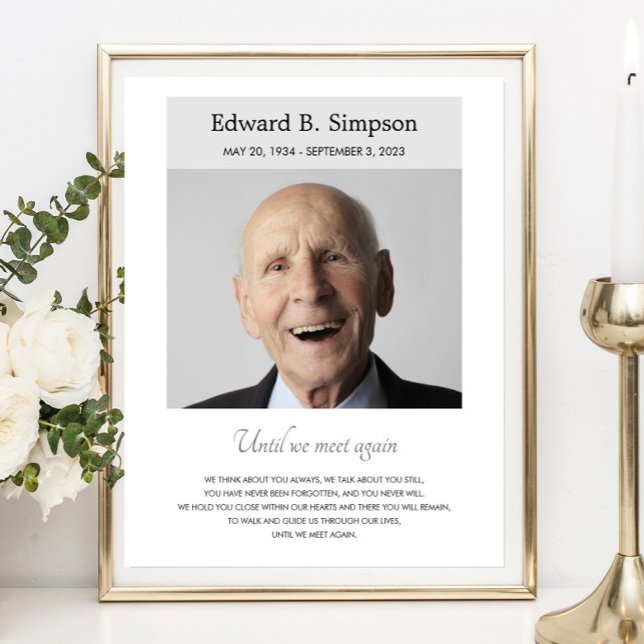 Affiche Poème mémorial gris jusqu'à ce que nous nous retro (Créateur téléchargé)