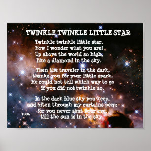 Affiche poème TWINKLE TWINKLE LITTLE STAR