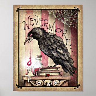 Affiche Poe's Raven Nevermore